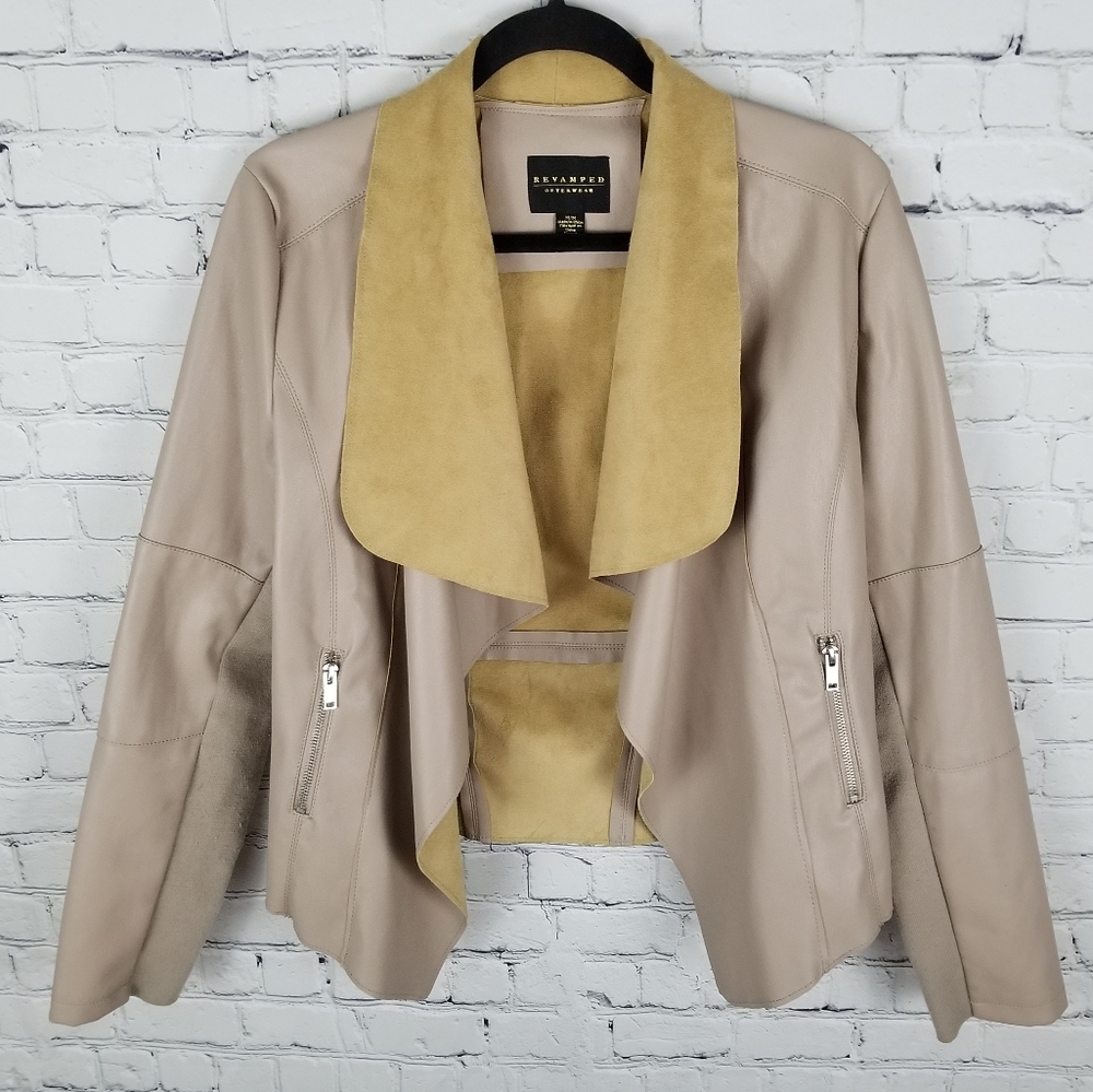 REVAMPED | microsuede waterfall jacket blazer